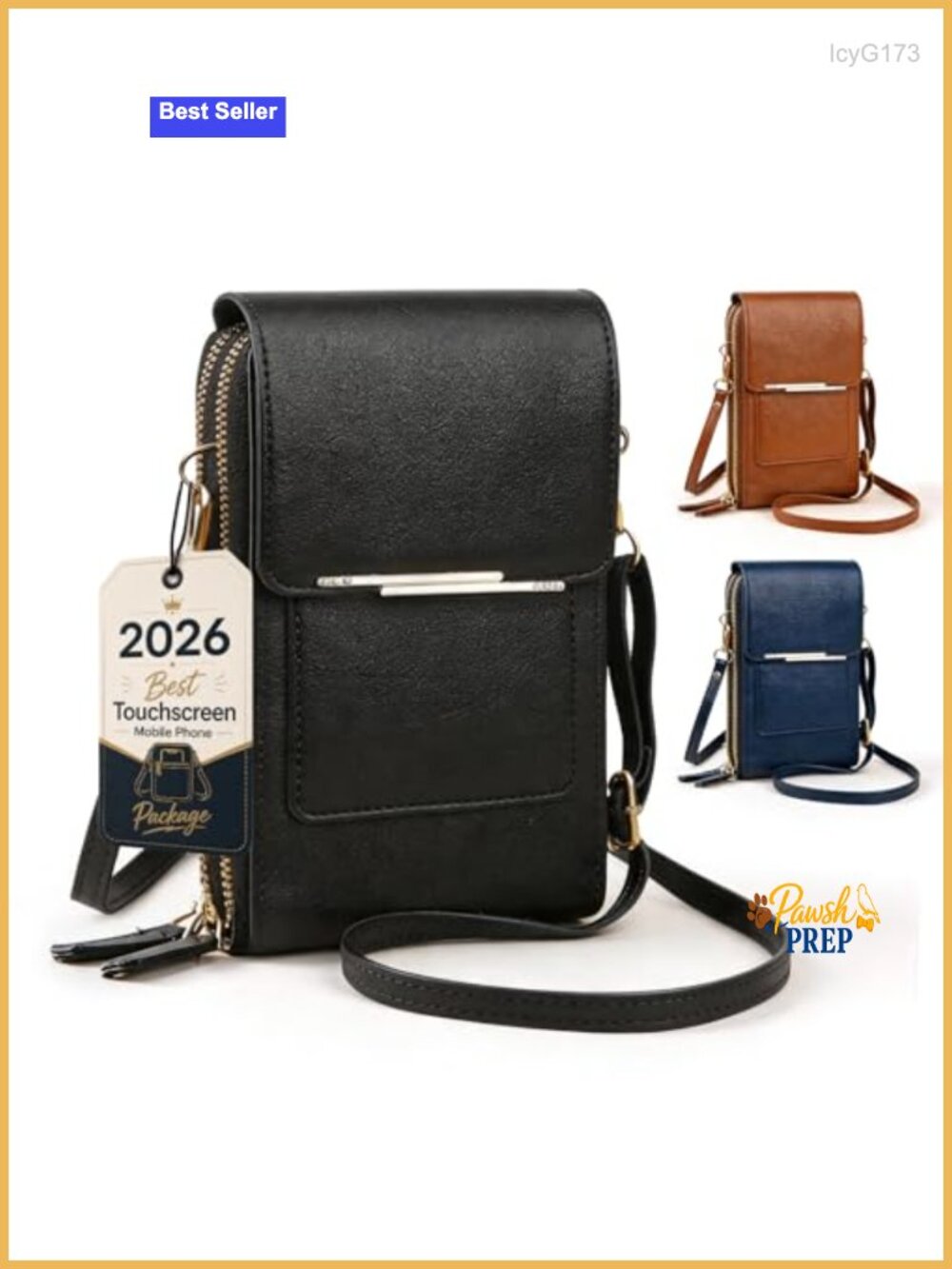 Crossbody Phone Purse for Women Leather Touch Screen Cell Phone Wallet Bag with